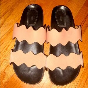 Chloe Pink and Black Sandals